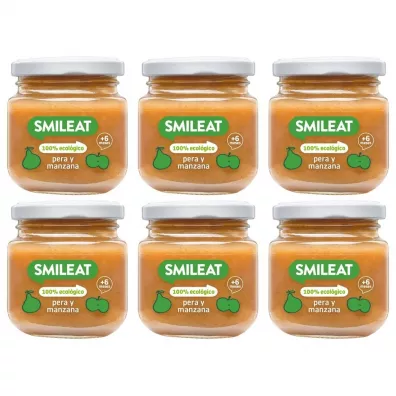 Smileat Deser z ekologicznymi gruszkami i jabłkami po 6 miesiącu Zestaw 6 x 130 g Bio