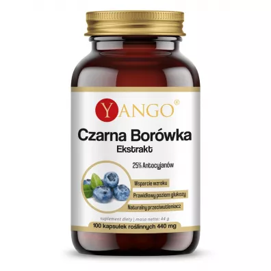 Yango Czarna borówka - ekstrakt Suplement diety 100 kaps.