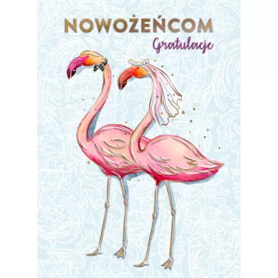 Henry Karnet B6 Ślub z kieszonką - Flamingi