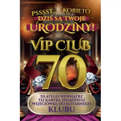Karnet Urodziny 70 damskie