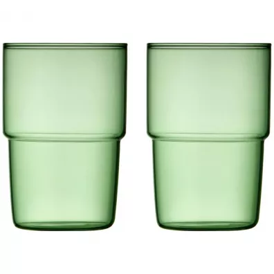Lyngby Glas Szklanki do napojów Torino zielone 30198 2 x 400 ml