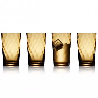 Lyngby Glas Szklanki wysokie Vienna bursztynowe 31722 4 x 400 ml
