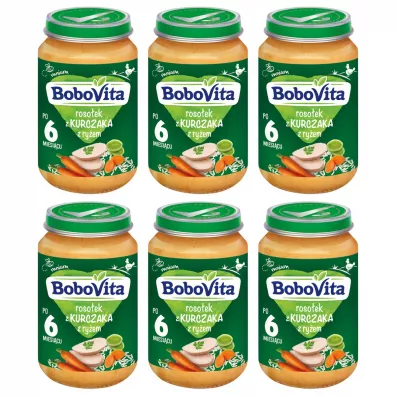 BoboVita Rosołek z kurczaka z ryżem po 6 miesiącu zgrzewka 6 x 190 g