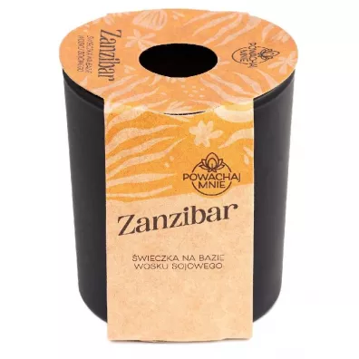 Świeczka sojowa Powąchaj mnie Zanzibar czarna 130 ml