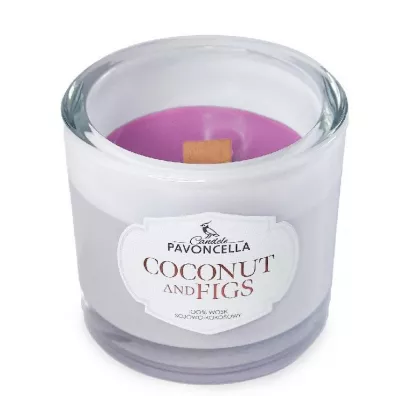 Świeczka sojowa Coconut and Figs biała 170g