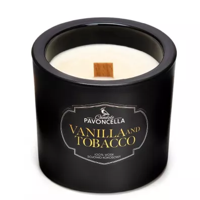 Świeczka sojowa Vanilla and Tabacco czarna 170g