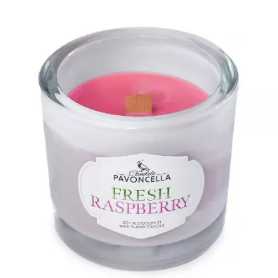 Świeczka sojowa Fresh Raspberry biała 170g