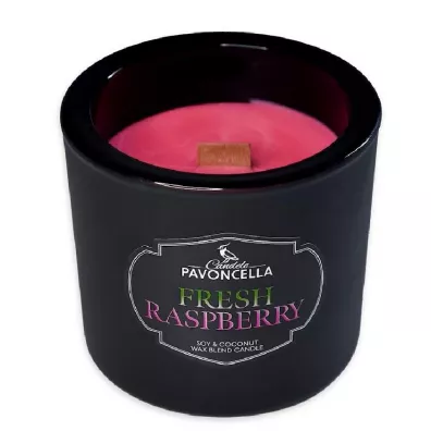 Świeczka sojowa Fresh Raspberry czarna 170g