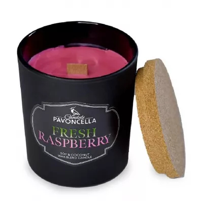 Świeczka sojowa Fresh Raspberry czarna 135g