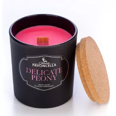 Świeczka sojowa Delicate Peony czarna 135 g