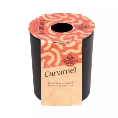 Świeczka sojowa Powąchaj mnie Caramel czarna 130 ml
