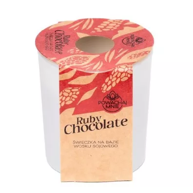 Świeczka sojowa Powąchaj mnie Ruby Chocolate biała 130 ml