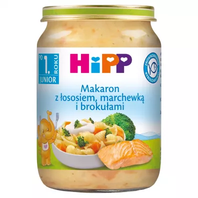 Hipp Makaron z łososiem marchewką i brokułami po 1. roku 250 g