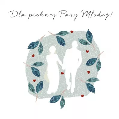 Clear Creations Karnet Swarovski kwadrat CL4517_PO Ślub para młoda