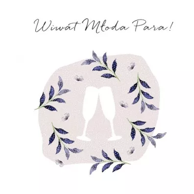 Clear Creations Karnet Swarovski kwadrat CL4520_PO Ślub kieliszki