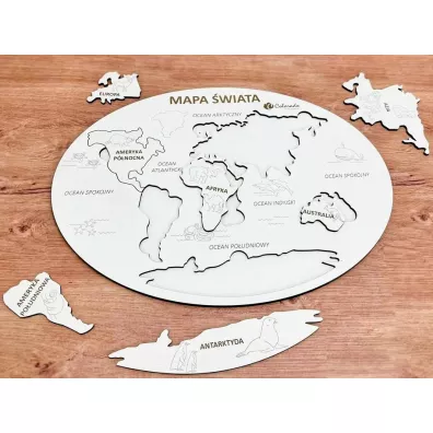 Mapa Świata kontynenty i oceany