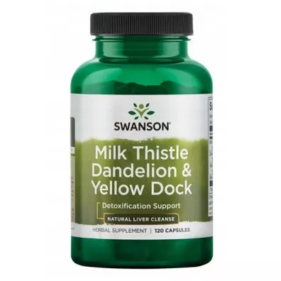 Swanson Milk Thistle Dandelion & Yellow Dock Suplement diety 120 kaps.