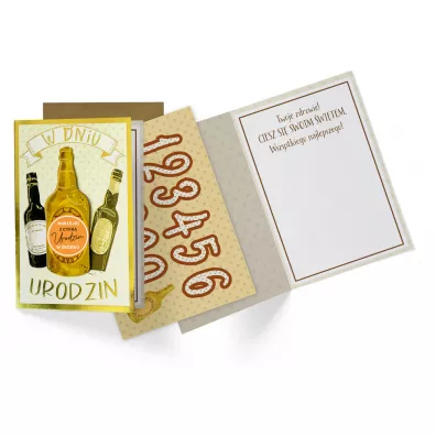 Kukartka Karnet B6 Urodziny (wymienne cyfry)