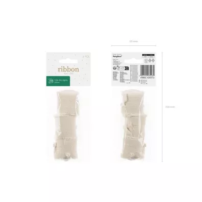 Wstążka szyfonowa jasny beż 40mm/5m 3szt
