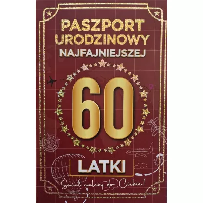 Karnet Urodziny 60 Nowy paszport damskie