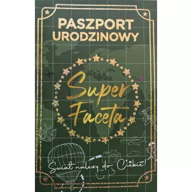Karnet Urodziny Nowy paszport męskie