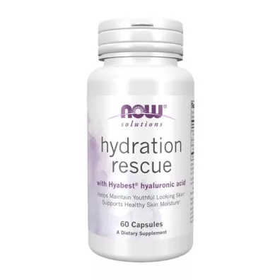 Now Foods Hydration Rescue - Kwas Hialuronowy + Kolagen suplement diety 60 kaps.