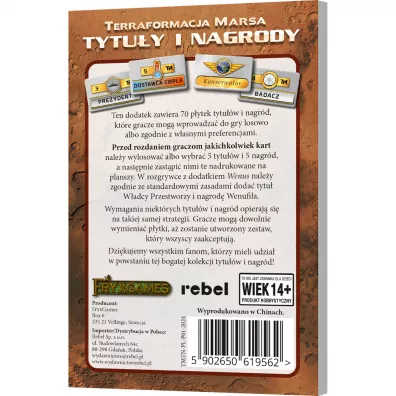 Terraformacja Marsa: Tytuły i nagrody Rebel