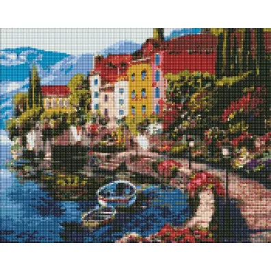 Ideyka Diamentowa mozaika - Poranek nad jeziorem 40x50cm