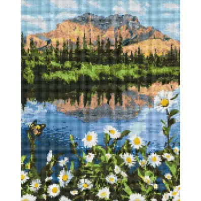 Ideyka Diamentowa mozaika - Krajobraz górski 40x50cm
