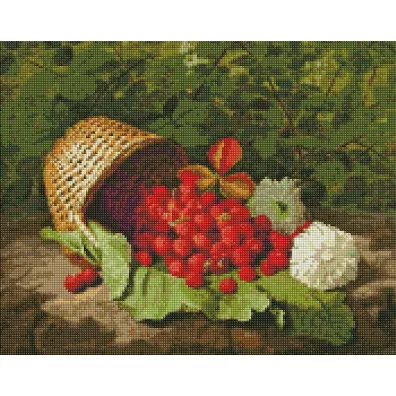 Ideyka Diamentowa mozaika - Koszyk z truskawką 40x50cm