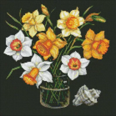 Ideyka Diamentowa mozaika - Słoneczne żonkile 40x40cm