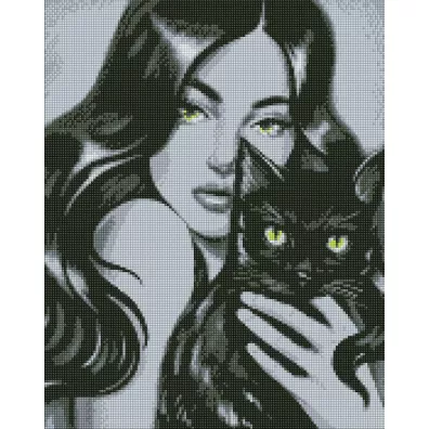 Ideyka Diamentowa mozaika - Czarny puszysty 40x50cm