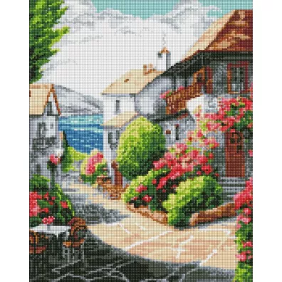 Ideyka Diamentowa mozaika - Miasto nad morzem 40x50cm