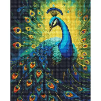 Ideyka Diamentowa mozaika - Elegancki paw 40x50cm