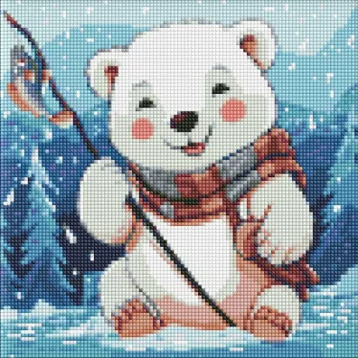 Ideyka Diamentowa mozaika - Zimowy połów 30x30cm