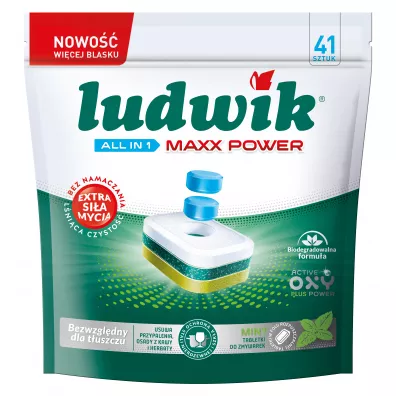 Ludwik Tabletki do zmywarek All in 1 Maxx Power Mint 41 szt.