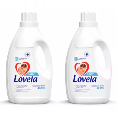 Lovela Baby hipoalergiczne mleczko do prania ubranek niemowlęcych i dziecięcych do bieli Zestaw 2 x 2.9 l