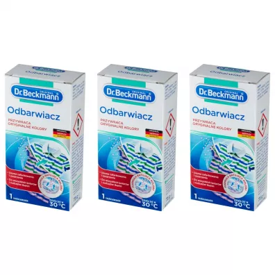 Dr. Beckmann Odbarwiacz (przywraca oryginalne kolory) Zestaw 3 x 75 g