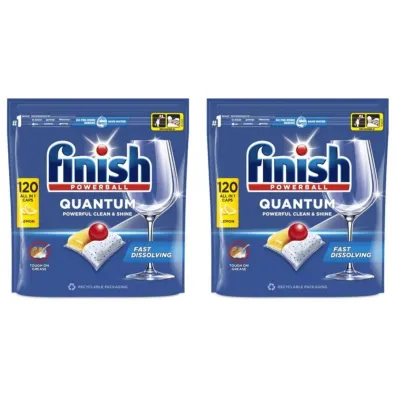 Finish Quantum Kapsułki do zmywarki Lemon All in 1 zestaw 2 x 120 szt.