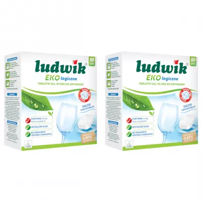 Ludwik Ekologiczne tabletki all in one do zmywarek Zestaw 2 x 80 szt.