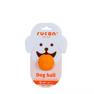 Rucan Ball Small Orange - S, średnio twarda, pomarańczowa piłka na przysmaki dla psa