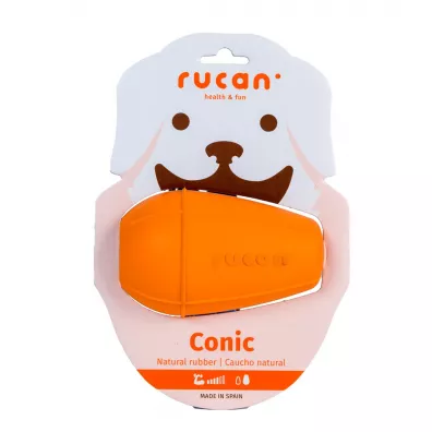 Rucan Conic Big Orange - L, średnio twarda, pomarańczowa zabawka na przysmaki dla psa