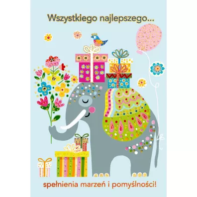 Henry Karnet B6 Słoń z prezentami