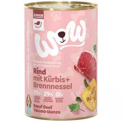 Wow Junior Rind - wołowina z dynią i pokrzywą dla szczeniąt 400 g