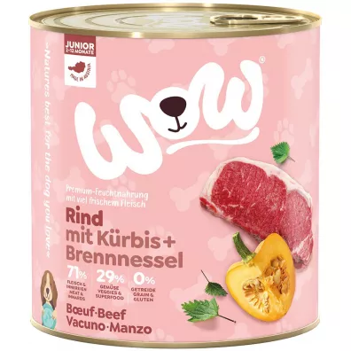 Wow Junior Rind - wołowina z dynią i pokrzywą dla szczeniąt 800 g