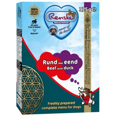 Renske Natural Petfood Renske Fresh beef with duck - świeża wołowina z kaczką dla psów 375 g