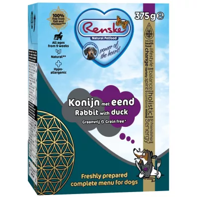 Renske Natural Petfood Renske Fresh rabbit with duck - świeży królik z kaczką dla psów 375 g