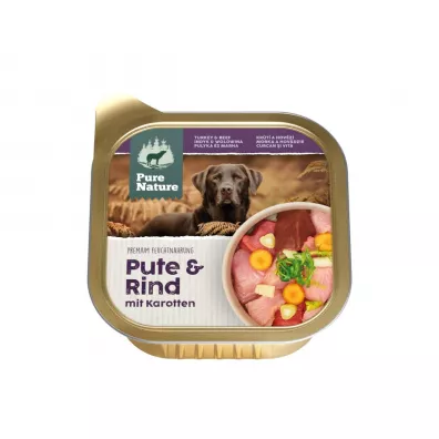 Pure Nature Dog Pute Rind - indyk i wołowina z marchewką i fenkułem dla dorosłych psów 150 g