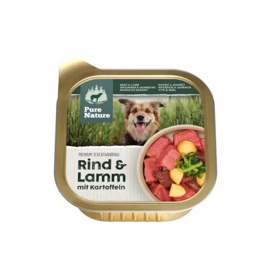 Pure Nature Dog Rind Lamm - wołowina i jagnięcina z ziemniakami i algami dla dorosłych psów 150 g