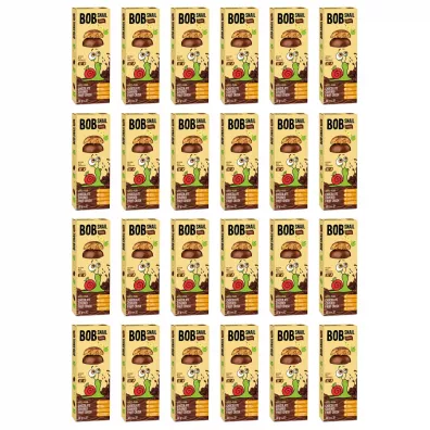 Bob Snail Przekąska choco jabłko - gruszka w mlecznej czekoladzie belgijskiej zgrzewka 24 x 30 g